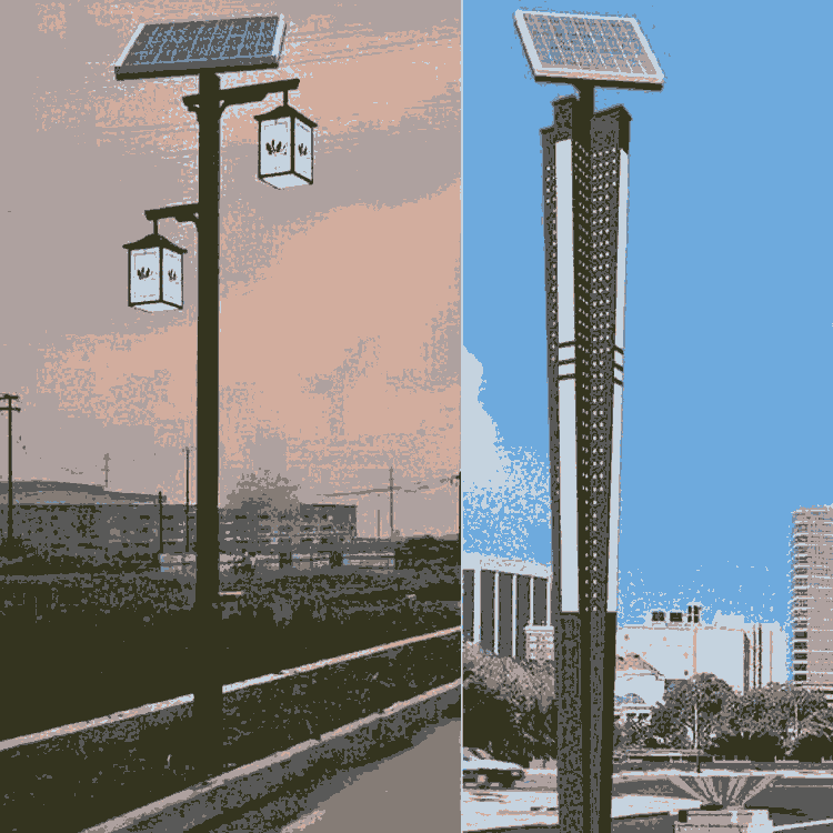 4米庭院用太陽(yáng)能路燈，鋰電池LED光源